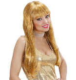 Glamour pruik Glitzy goud