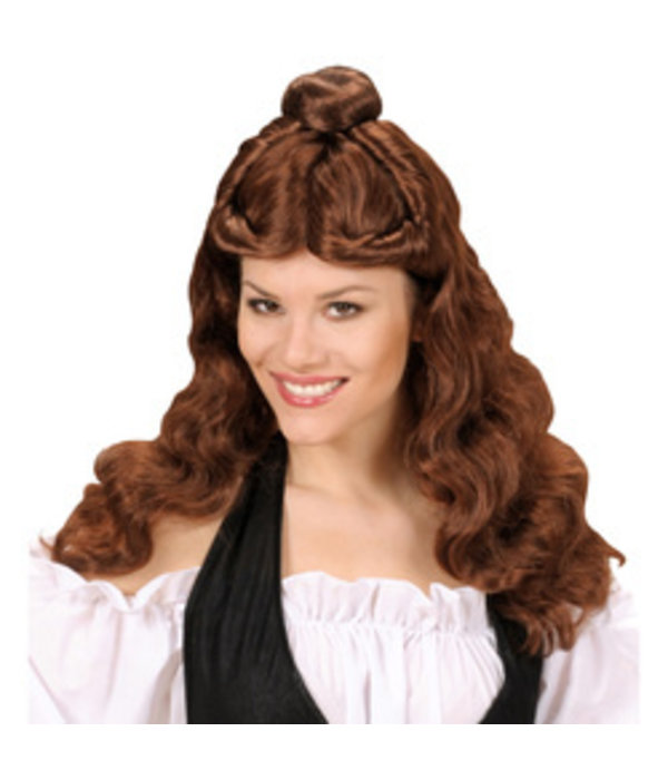 Pruik Western Belle bruin