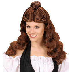 Pruik Western Belle bruin afbeelding