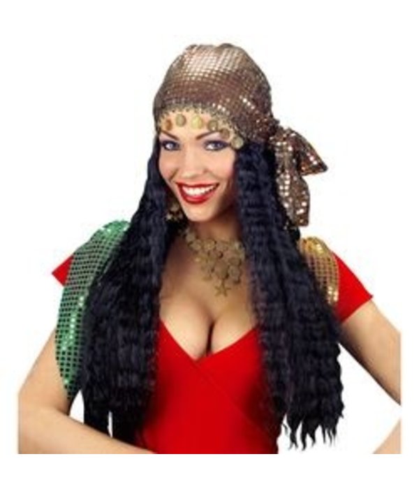 Pruik Zigeunerin met hoofddoek