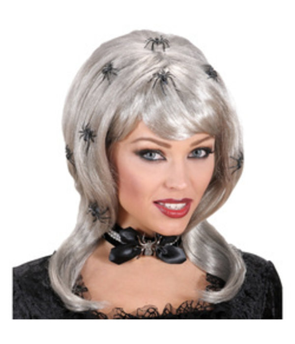 Pruik Spiderlady met spinnen