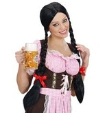 Pruik lange vlechten zwart