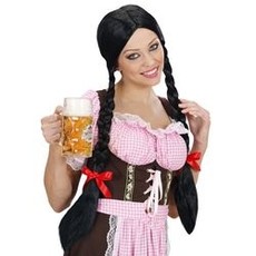 Pruik lange vlechten zwart