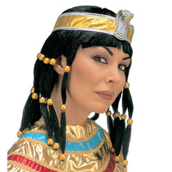Pruik Cleopatra inclusief hoofdband en kraag afbeelding