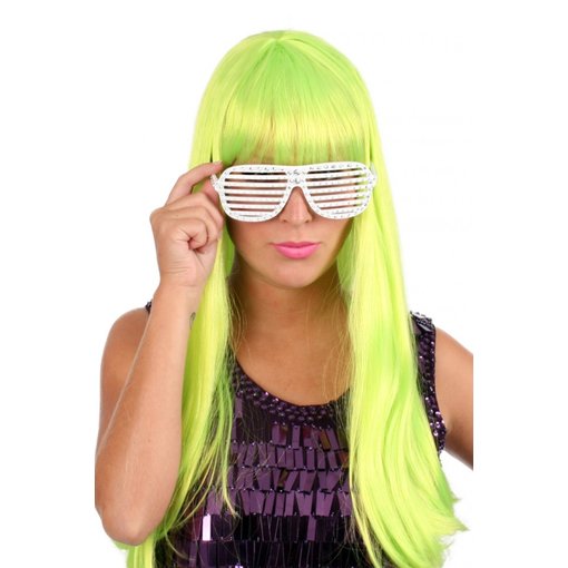 Pruik Trendy Valley lang Groen