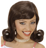 Pruik Flip 50's bruin