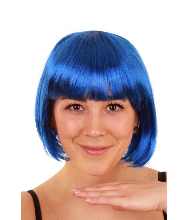 Pruik sensation bobline blauw