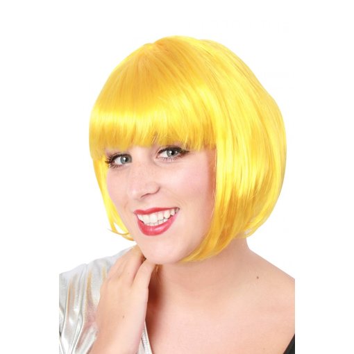 Pruik Sensation Bobline geel