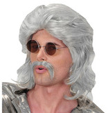 Pruik en Snor 70's grijs