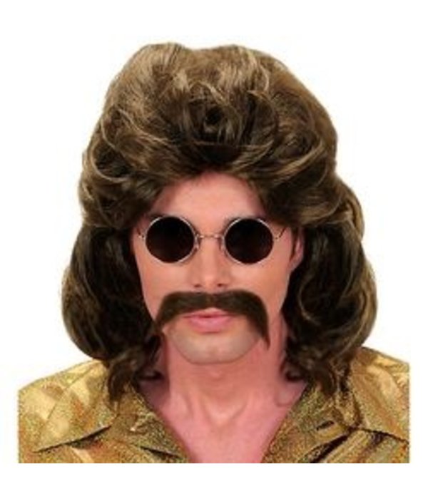 Pruik en Snor 70's bruin