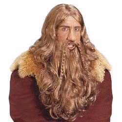 Vikingspruik met baard en snor afbeelding