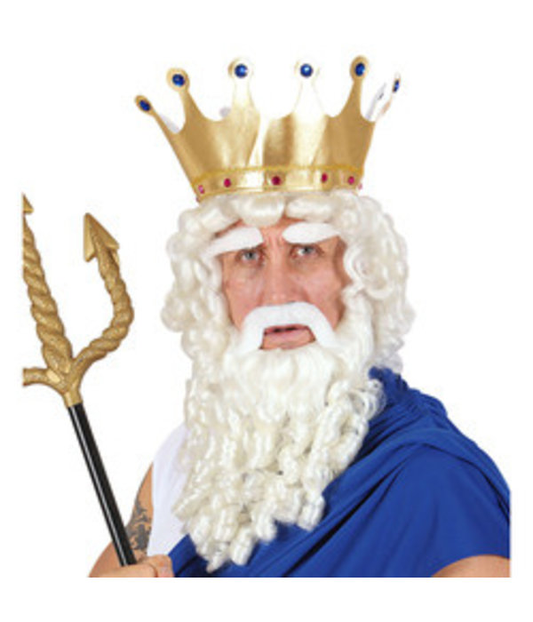 Pruik Zeus met baard, snor en wenkbrauwen