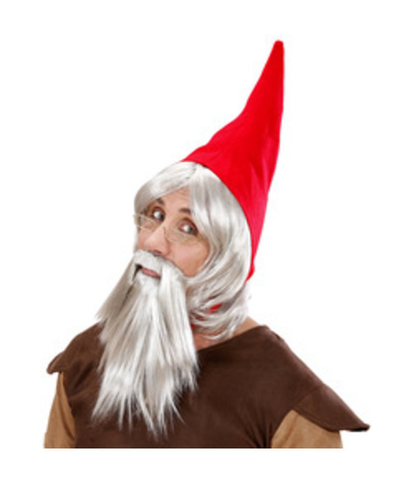 Pruik Kabouter met baard en muts