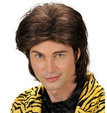 Pruik wetlook bruin man