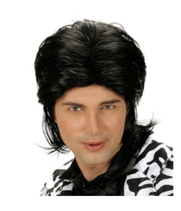Pruik wetlook zwart man