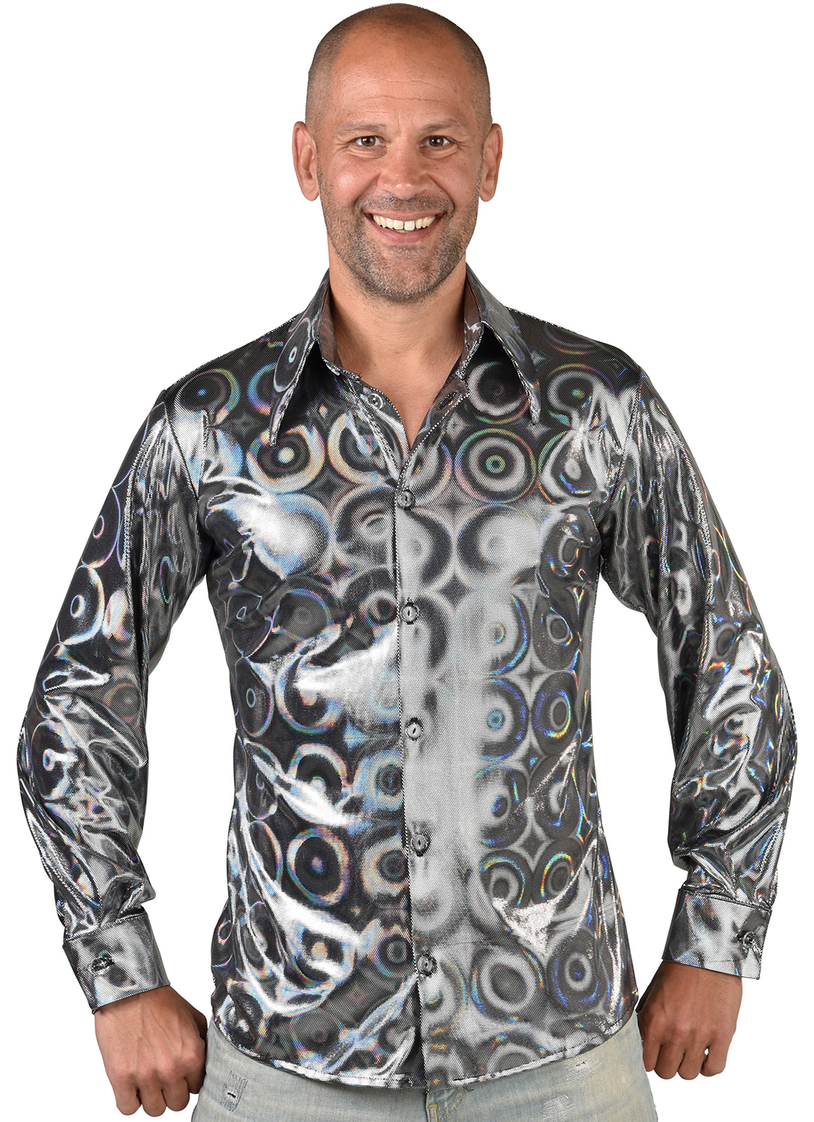 Feestbazaar Blouse Hologram Zilver Heren online kopen