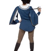 Lady Musketier Kostuum Blauw