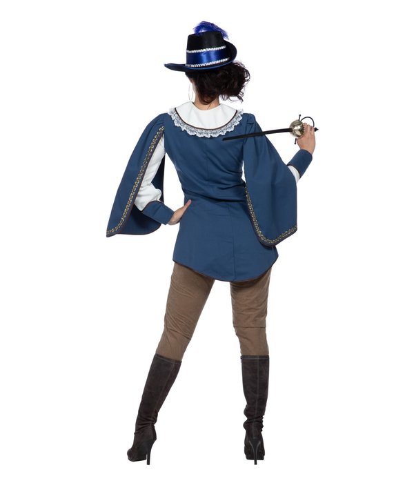 Lady Musketier Kostuum Blauw