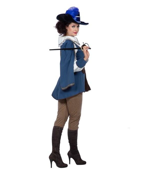 Lady Musketier Kostuum Blauw