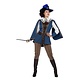 Lady Musketier Kostuum Blauw