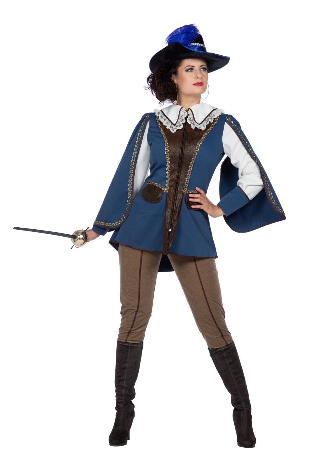 Lady Musketier Kostuum Blauw