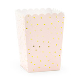 Popcornbakjes Chique Lichtroze/Goud (6st)