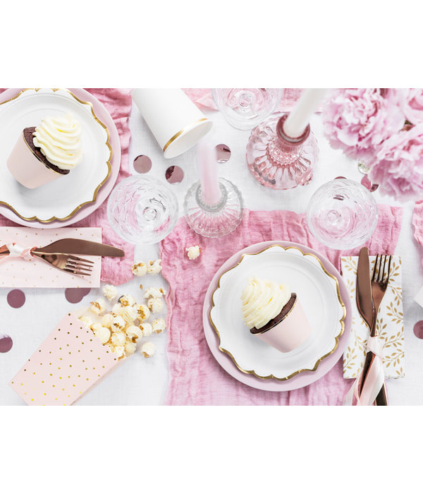 Popcornbakjes Chique Lichtroze/Goud (6st)