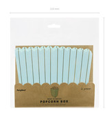 Popcornbakjes Strepen Lichtblauw/Goud (6st)