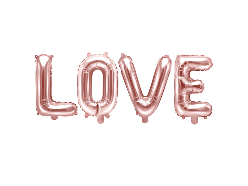 Folieballonnen Set &apos;Love&apos; Roségoud (140x35cm) afbeelding