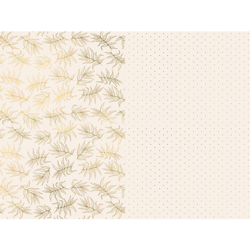 Set 2 rollen Inpakpapier Metallic Roze/Goud Bladeren en Stippen