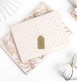 Set 2 rollen Inpakpapier Metallic Roze/Goud Bladeren en Stippen