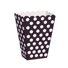 Popcornbakjes Zwart Met Witte Stippen (8st)