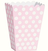 Popcornbakjes Roze Met Witte Stippen (8st)