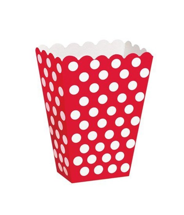 Snackbakjes Rood Met Witte Stippen (8st)