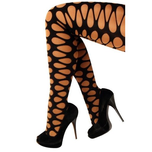 Panty grote gaten zwart