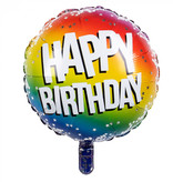 Folieballon Happy Birthday Sterretjes Rainbow (45cm)