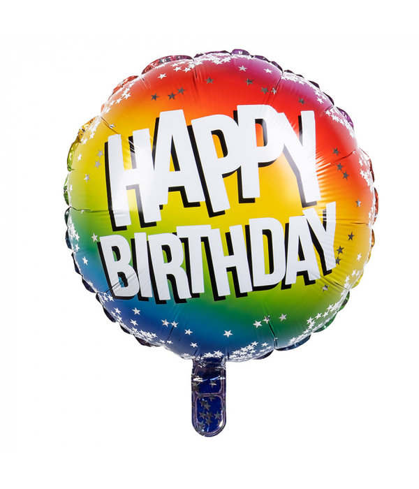 Folieballon Happy Birthday Sterretjes Rainbow (45cm)