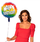 Folieballon Happy Birthday Sterretjes Rainbow (45cm)