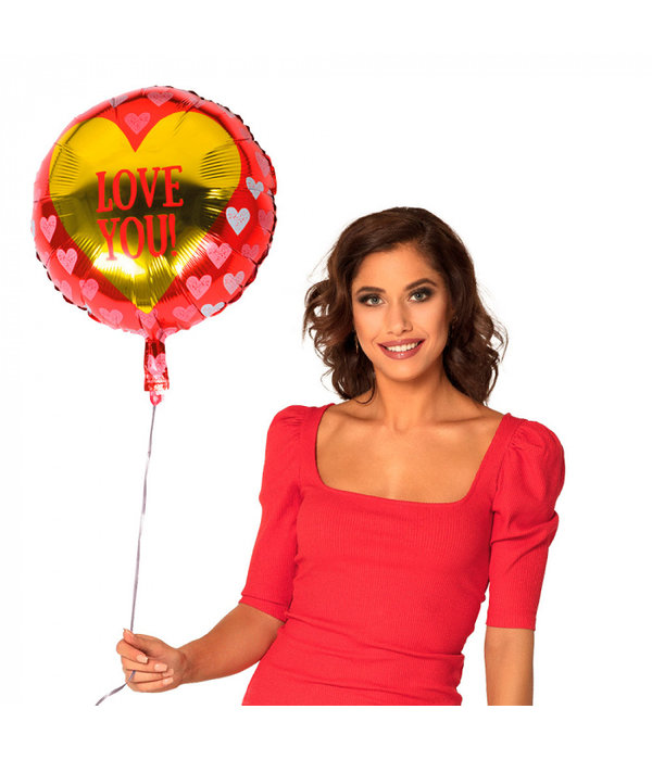 Folieballon Hartje 'Love You' (45cm)