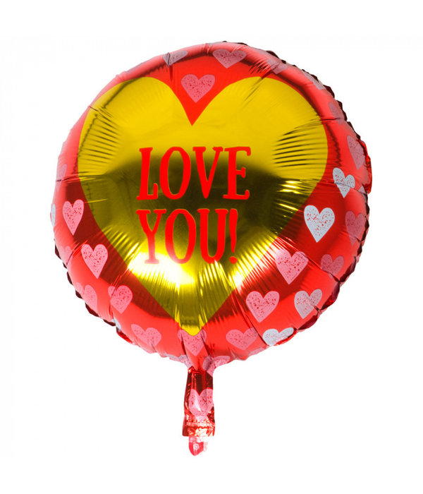 Folieballon Hartje 'Love You' (45cm)