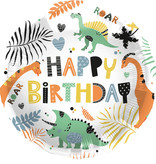 Folieballon 'Happy Birthday' Dino's (45cm)