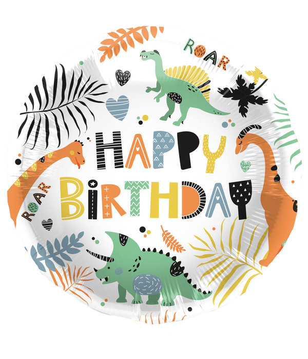 Folieballon 'Happy Birthday' Dino's (45cm)