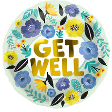 Folieballon 'Get Well' Bloemen (45cm)