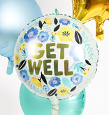 Folieballon 'Get Well' Bloemen (45cm)