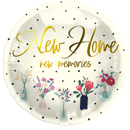Folieballon 'New Home' Bloemen (45cm)