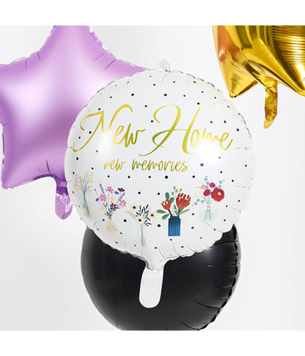 Folieballon 'New Home' Bloemen (45cm)