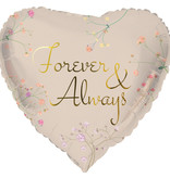 Folieballon 'Forever & Always' Hartvormig (45cm)