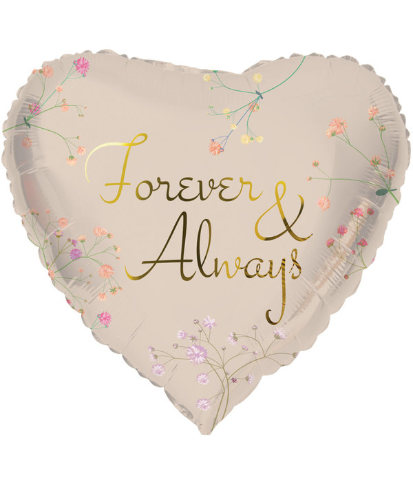 Folieballon 'Forever & Always' Hartvormig (45cm)
