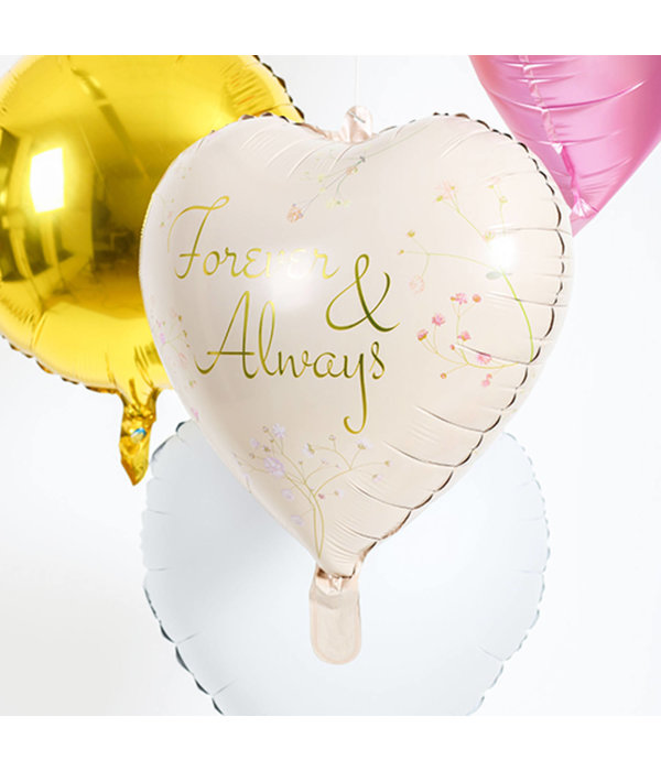 Folieballon 'Forever & Always' Hartvormig (45cm)