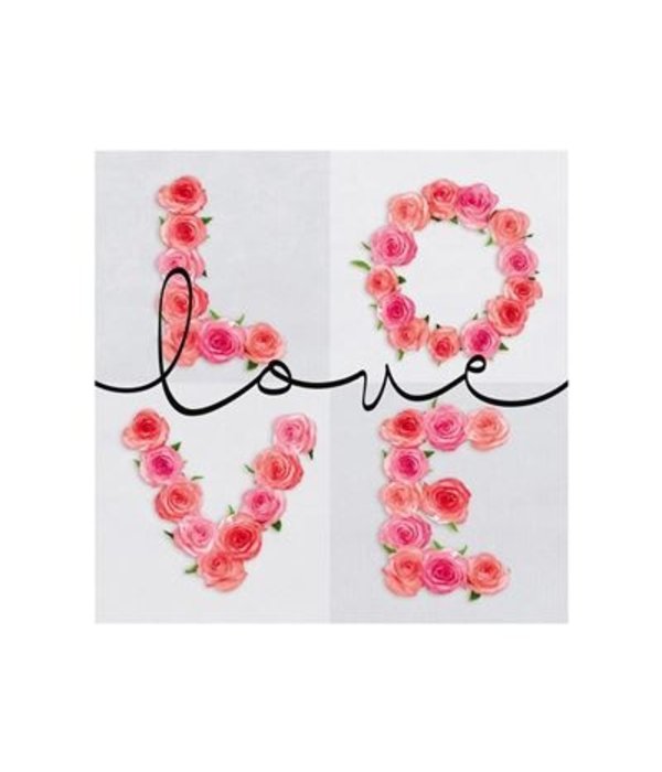 Valentijnskaart 'Love' Rozen